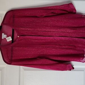 NWT Liz Claiborne's Fuschia Sheer Blouse with detachable Tank Top XL